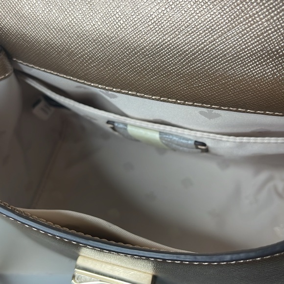 Kate Spade Rare Rose Gold Matallic Saffia Top Handle Bag - Picture 8 of 10